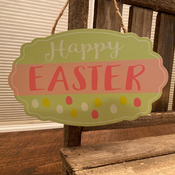 Happy Easter Hanging Wall Decor Signs Set of 2, Easter Makes Me Hoppy - Picture 4 of 16